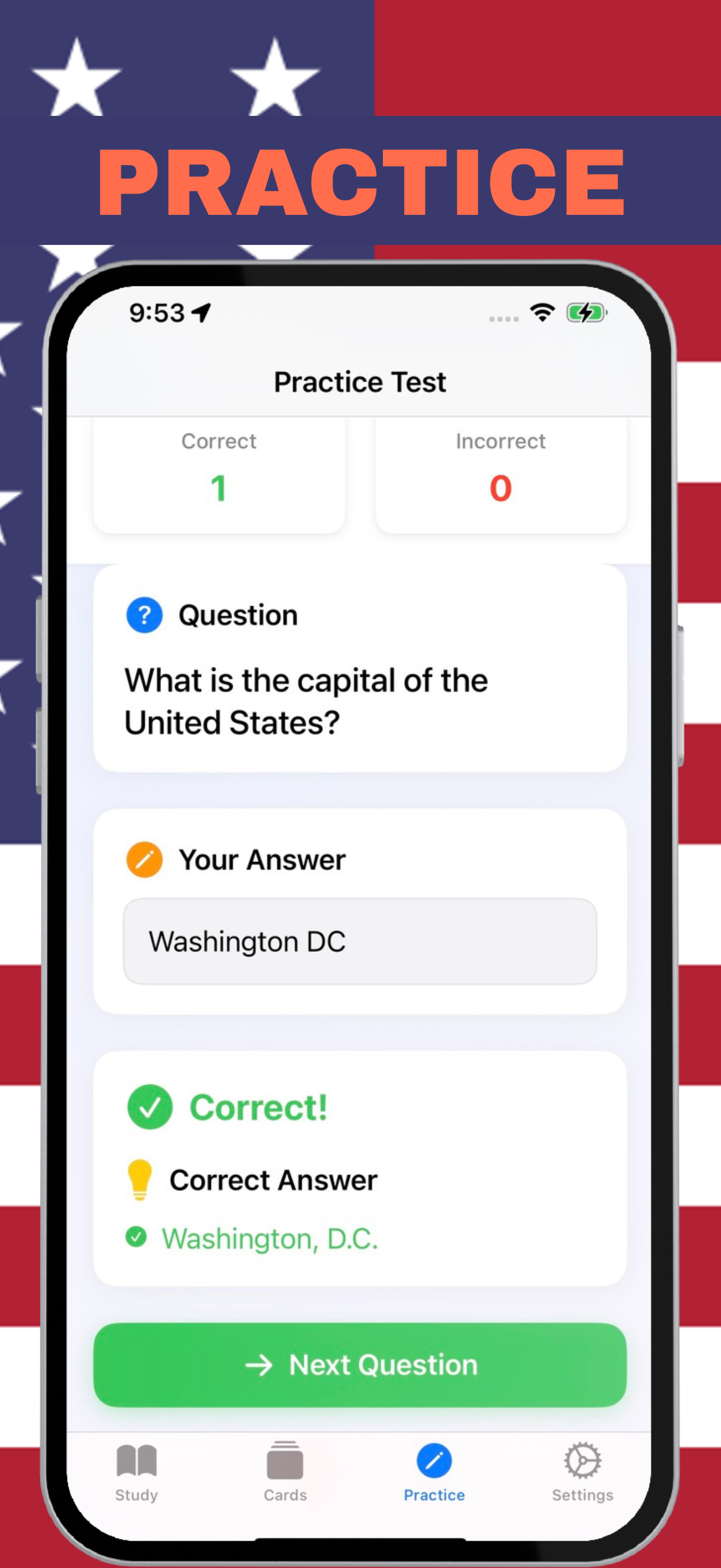 Practice Test Screenshot