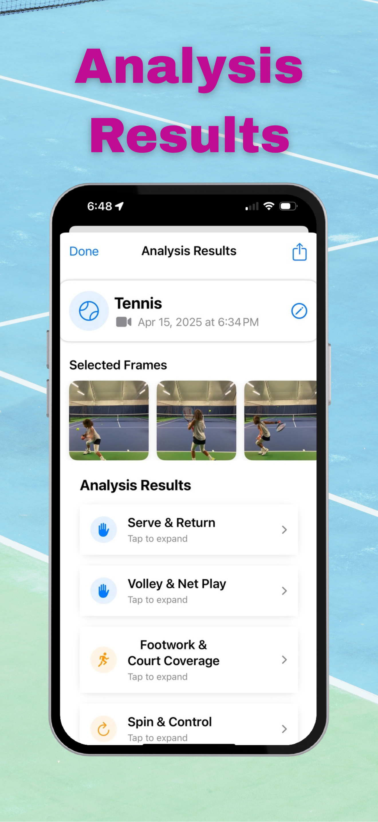 Analysis Results Screen